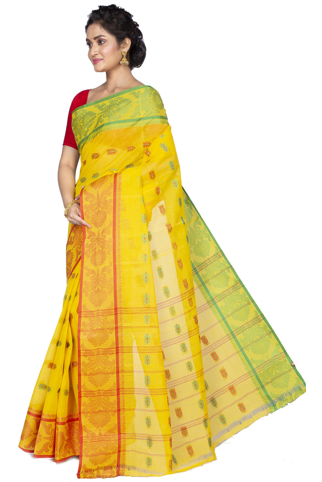 Yellow Pure Cotton Akriti Tant Saree (166)